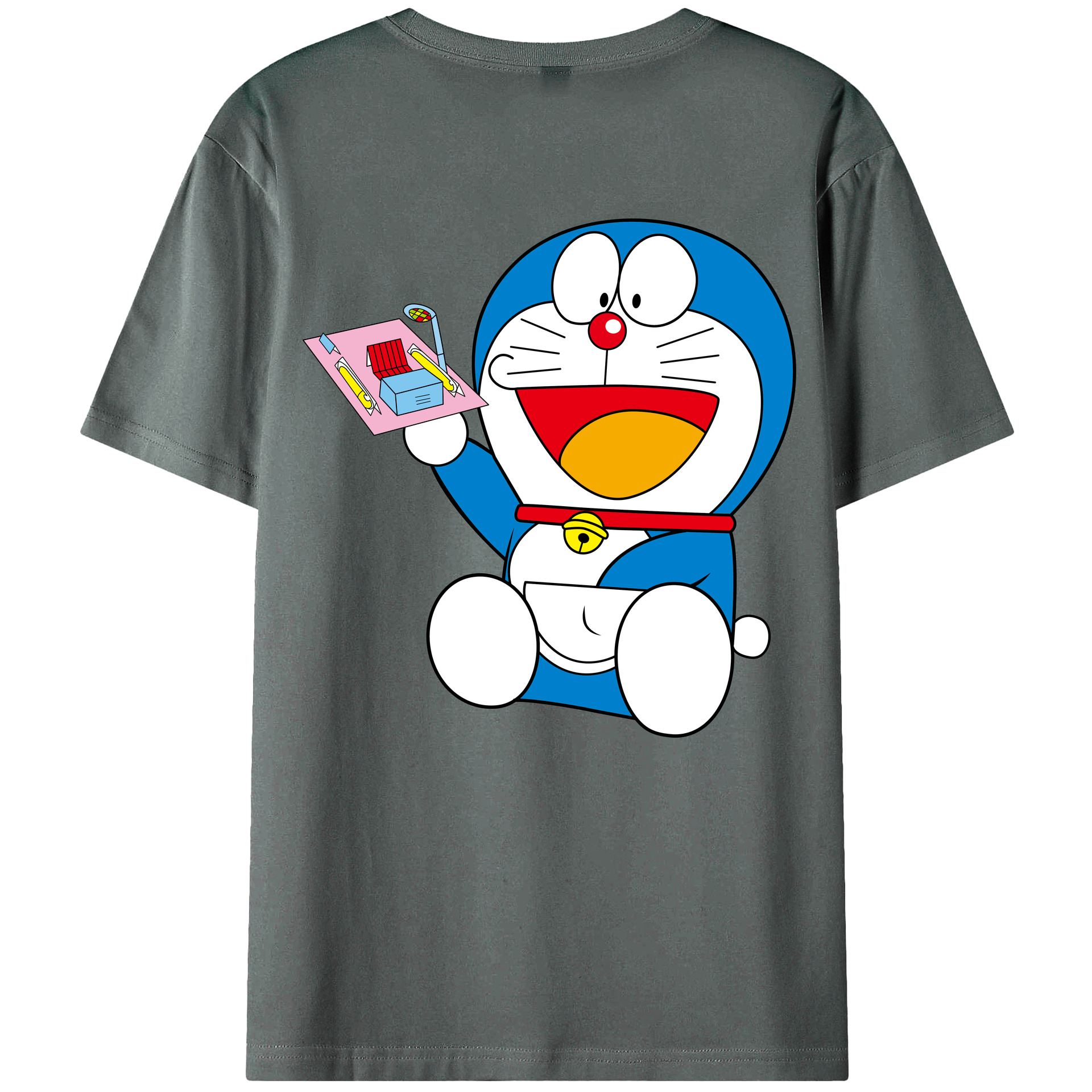 （画像用） ドラえもん Doraemon 綿100％ メンズ半袖Tシャツ（バックプリント） 通気性